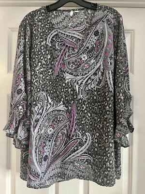 Pullover CATO Bohemio Cachemira, Animal, Estampado Floral Talla XL Manga con Volantes Foto 1 de 4