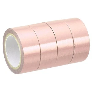 15mm x 5m Metallic Tape Masking Foil Adhesive Craft, Pink Gold 4pack Washi - Picture 1 of 5