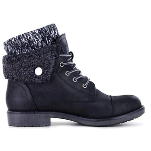 Cliffs White Mountain Duena Hiking Combat Boot Bootie Black Sweater 6.5 6 New 2B - Picture 1 of 9