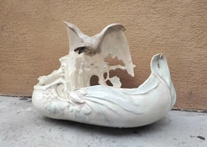 Austria / Royal Dux Art Nouveau Eagle Figural Majolica Centerpiece Bowl End 19th - Picture 1 of 8