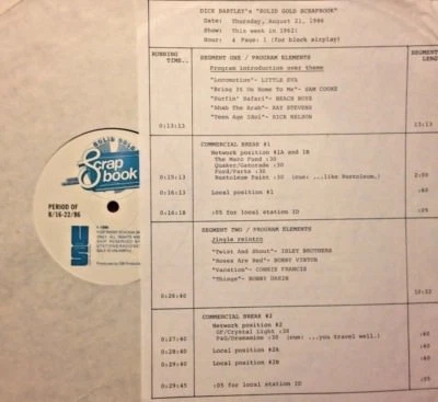 RADIO SHOW: 8/21/86 AUG GOLD! BOBBY DARIN, DOORS, WHO, RAY STEVENS, RICKY NELSON - Image 1 of 2