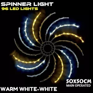 Christmas Star Spinner Light Silhouette Flashing window Spiral 96 LED Lights UK - Picture 1 of 5