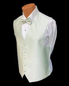 Men's Ralph Lauren Celadon Green Tuxedo Vest & Tie Free Shipping - Picture 1 of 6