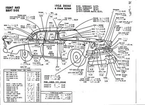1956 Dodge NOS Body Panels Exterior Part Numbers Guide - Picture 1 of 3