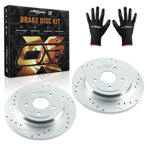 13" Drilled Brake Disc Set Rear for Jeep Grand Cherokee/Durango S-53061 11-20 - Picture 1 of 13