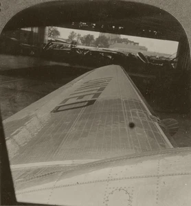 Keystone Stereoview of a United Air Line Wing From Rare Air Travel Set 1930's #2 - Picture 1 of 3