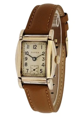 Vintage Buren Mens Watch 15j ADJ Swiss Mechanical 25mm Overall 8.8" Running - Image 1 of 4