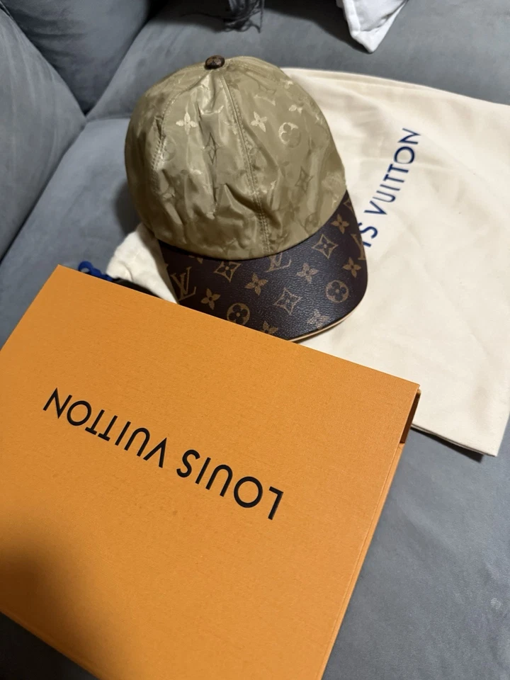 Louis Vuitton LV Monograma Prepárate Nylon Gorra de Béisbol Sombrero Beige Talla L Nuevo Foto 1 de 4