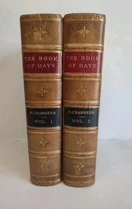 THE BOOK OF DAYS, 2 Vols. : Chambers London - 1883 Leather Quarto Gilt - Picture 1 of 23