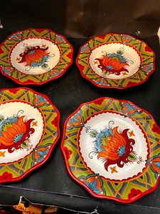 9" Espana Pasha Salatteller Lifestyle Mittagessen lebendig neuwertig schönes 4er Set - Bild 1 von 7