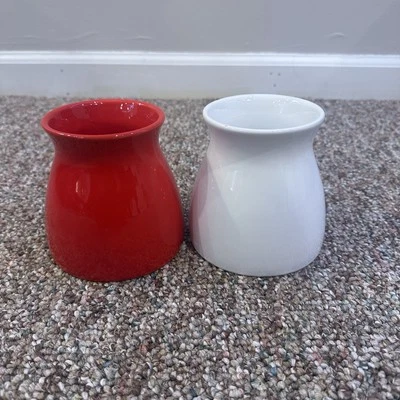 Red & White Edible Arrangements vases - Image 1 of 4