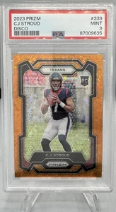 2023 Panini Prizm C.J. Stroud Orange Disco #339 RC Houston Texans PSA 9 - Picture 1 of 2
