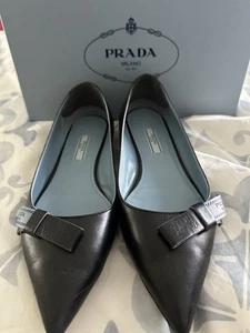 Prada Black/Baby blue Flats 38.5 - Picture 1 of 5