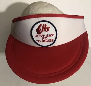 Gorra con visera Elks Just Say No To Drugs roja blanca ajustable H2 - Imagen 1 de 3