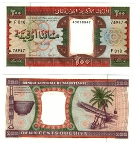 2002 Mauritania 200 Ouguiya Banknote P5J UNC - Picture 1 of 1