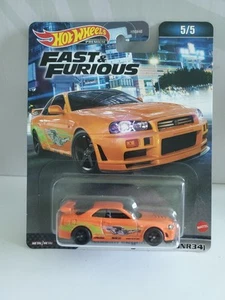 Hot Wheels 2023 Premium Fast & Furious 5/5 Nissan Skyline GT-R BNR34 - Orange - Picture 1 of 3