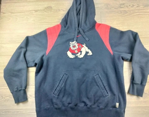 Nike Center swoosh Hoodie Shirt Sweatshirt XL Blue Red Fresno State Bulldogs Cover
