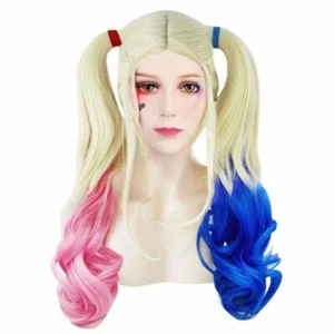 Blue and Pink Heat Resistant Wig Hair Ladies Fashionable Anime Cosplay - Picture 1 of 7