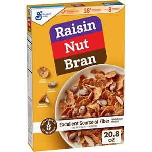 Raisin Nut Bran Cereal, High Fiber Cereal Made with Whole Grain, 20.8 oz - Picture 1 of 6