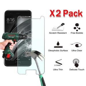 UK 2 Retail Pack Tempered Glass Screen Protector For Xiaomi Redmi Phone Screen - Picture 1 of 8