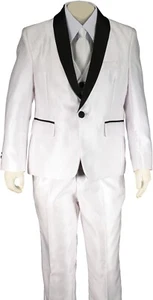 Art Hoffman Boy's Regular Fit 5-Piece Formal Tuxedo Suit Set - Picture 1 of 4