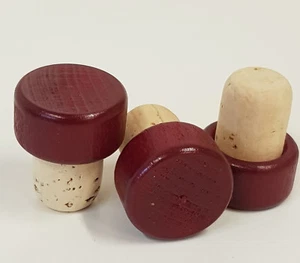 10 Griffkorken, Griff  aus Holz Bordeaux - Stopfen Durchmesser 19 mm, Korken - Bild 1 von 4