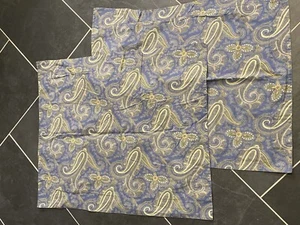 Pottery Barn Standard Shams Blue Yellow Green White Paisley Pillowcase Boho Set - Picture 1 of 9