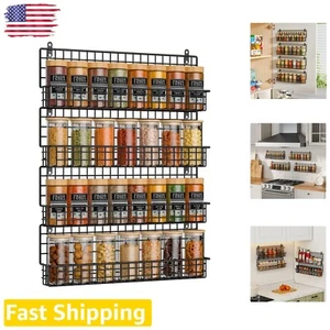 Space-Saving Stackable Spice Jars Storage Racks Wall Mounted - Easy Assembly - Picture 1 of 11