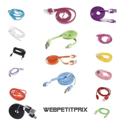 Ultra Promo Câble 1M ,2M,Plat Micro USB Samsung,Blackberry,Nokia,LG,Motorola Etc - Photo 1/2