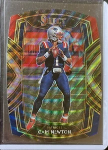 Cam Newton - Die Cut - 2020 Panini Select Football - Club Level - Shimmer Prizm  - Bild 1 von 2