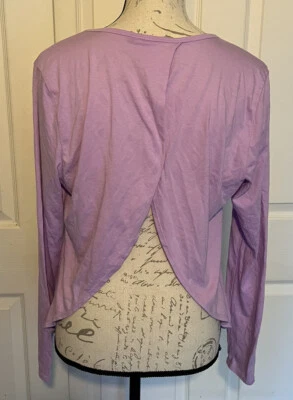 Top Fabletics Mujer Grande Púrpura Rosa Millie Espalda Dividida Manga Larga Entrenamiento Foto 1 de 4