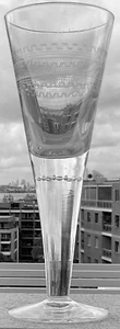 Goblet glass from Kastrup Glaswerk approx 1910  with etched a la grecque - Picture 1 of 6