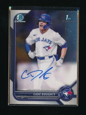 CADE DOUGHTY 2022 BOWMAN CHROME DRAFT AUTOGRAPH RC AUTO *TORONTO BLUE JAYS* - Image 1 of 2