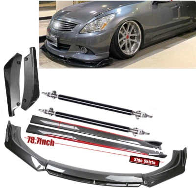 Front Rear Bumper Lip+78.7"Side Skirt Extension For Infiniti G35 Body Kits Foto 1 de 4