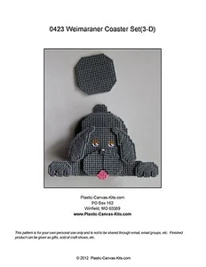 Juego de posavasos para perro Weimaraner 3D - patrón o kit de lona de plástico - Imagen 1 de 1