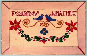 Hand Painted Original Art Greetings Czechoslovakia Arts &Crafts DB Postcard J7 - Picture 1 of 2