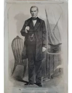 Thurlow Weed Brady Foto 1861 Harpers wöchentlicher Bürgerkrieg Holzblockstich - Bild 1 von 3