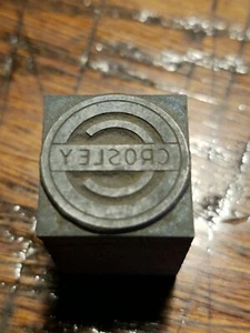 Vintage Letterpress Printing Block Advertising Logo- Crosley -B2 - Picture 1 of 7