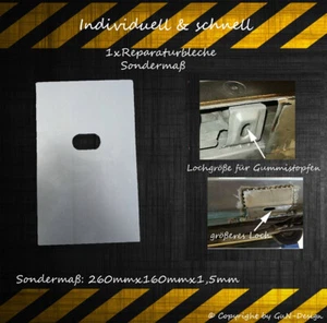 E36 Reparaturblech 1xBMW Einschweißblech passt bei BMW E36 Sondermaß 260x160x1,5 - Bild 1 von 2