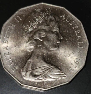 Circulated Australian 50c Fifty cent coin💰1973💰COAT OF ARMS - COA 💰Low Mint - Foto 1 di 2
