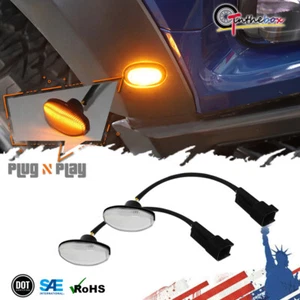 Clear Lens Front Amber LED Side Marker Lights For 2010-2014 Ford Raptor  - Picture 1 of 9