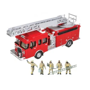 Preiser 1/87 HO Scale 5 Firemen + Walthers Fire Dept Extendable Ladder Truck NEW - Picture 1 of 10