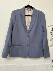 NOA NOA Light Blue Textured Single Breasted Blazer Jacket 40 UK12 £140 - Picture 1 of 12