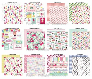 2 Sheets Echo Park Paper BEST SUMMER EVER 12x12 Scrapbook Cardstock - U Choose - Picture 1 of 13