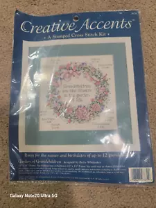 CREATIVE ACCENTS GARDEN OF GRANDCHILDREN STAMPED CROSS STITCH NEW FACTORY SEALED - Picture 1 of 2