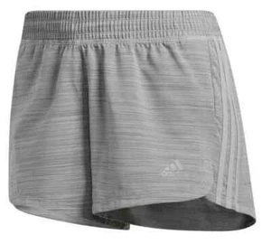 Pantalones Cortos Adidas Mujer Gris Jaspeado Tres Rayas Tejido Pacer Gimnasio Correr GT1185 2XS - Imagen 1 de 5