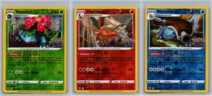 Charizard Blastoise Venusaur SET 3 Pokemon GO TCG Reverse Holo Starter Evolution - Picture 1 of 2