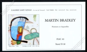 Martin Bradley King Fisher 1989 galería de arte París anuncio impreso vintage - Imagen 1 de 7