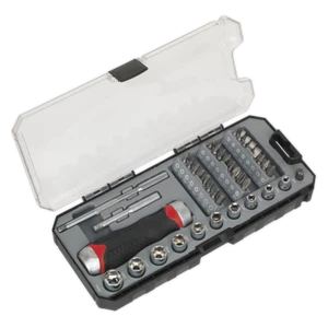 Dientes Finos Carraca Vaso Destornillador Y Set de Brocas 38pc AK64905 Sealey De - Imagen 1 de 1