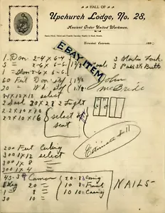 1890 Trinidad Colorado John McBRIDE membrete ANTIGUA ORDEN TRABAJADORES UNIDOS 28 - Imagen 1 de 1
